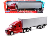 Kenworth T2000 Truck Red Metallic with Gray Container Transporter Series 1/32 Diecast Model by Welly