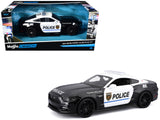 2015 Ford Mustang GT 5.0 Police Black and White Authority Series 1/24 Diecast Model Car by Maisto
