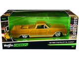 1965 Chevrolet El Camino Lowrider Gold Metallic with Graphics Lowriders Series 1/25 Diecast Model Car by Maisto