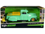 1950 Chevrolet 3100 Pickup Truck Lowrider Light Green with Gold Wheels Lowriders Series 1/24 Diecast Model Car by Maisto