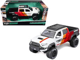 2023 Toyota Tacoma TRD PRO Off Road Pickup Truck White with Graphics and Roof Rack Maisto Design Series 1/27 Diecast Model Car