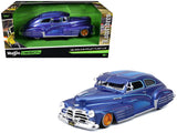 1948 Chevrolet Fleetline Lowrider Blue Metallic with Graphics Maisto Design Series 1/25 Diecast Model Car by Maisto