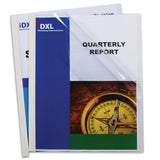 Vinyl Report Covers With Binding Bars, Clear, White Binding Bars, 11 X 8 1/2, 50/Bx, 32557