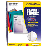 Vinyl Report Covers With Binding Bars, Clear, White Binding Bars, 11 X 8 1/2, 50/Bx, 32557