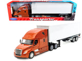 Freightliner Cascadia Truck Bronze Metallic with White Container Transporter Series 1/32 Diecast Model by Welly