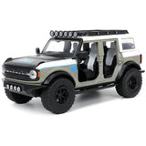 2021 Ford Bronco Gray And White With Matt Black Hood With Roof Rack M2 Motoring Just Trucks Series 1/24 Diecast Model Ca