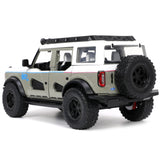 2021 Ford Bronco Gray And White With Matt Black Hood With Roof Rack M2 Motoring Just Trucks Series 1/24 Diecast Model Ca