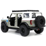 2021 Ford Bronco Gray And White With Matt Black Hood With Roof Rack M2 Motoring Just Trucks Series 1/24 Diecast Model Ca