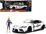 2020 Toyota Supra White and Roy Focker Diecast Figurine Robotech Hollywood Rides Series 1/24 Diecast Model Car by Jada