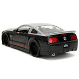 2008 Ford Shelby Mustang GT500KR Silver and Black with Red Stripes Bigtime Muscle Series 1/24 Diecast Model Car by Jada