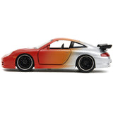 Porsche 911 GT3 RS Matt Orange and Silver Metallic Pink Slips Series 1/32 Diecast Model Car by Jada