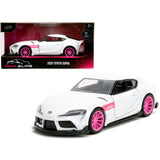 2020 Toyota Supra White Metallic with Pink Wheels Pink Slips Series 1/32 Diecast Model Car by Jada