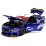 2024 Ford Mustang Dark House Candy Blue with White Top and Mustang Horse Graphics Bigtime Muscle Series 1/24 Diecast Model C