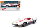 Mach 5 White with Red Stripes and Interior Speed Racer (1967) TV Series Anime Hollywood Rides Series 1/32 Diecast Model Car