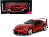 Toyota GR Supra Red Metallic Pink Slips Series 1/18 Diecast Model Car by Jada