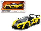 McLaren Senna 8PAS Racing Yellow Metallic with Black Top HyperSpec Series 1/24 Diecast Model Car by Jada