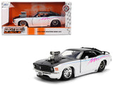 1970 Ford Mustang Boss 429 Black and White with Graphics Bigtime Muscle Series 1/24 Diecast Model Car by Jada