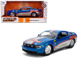 2010 Ford Mustang GT Rekudo Blue Metallic with Red and Silver Stripes Bigtime Muscle Series 1/24 Diecast Model Car by Jada