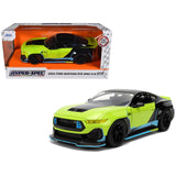 2026 Ford Mustang RTR Spec 5D Lime Green with Black Top and Graphics HyperSpec Series 1/24 Diecast Model Car by Jada