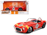1965 Shelby Cobra 427 S/C #67 Red with Yellow Stripe Bigtime Muscle Series 1/24 Diecast Model Car by Jada
