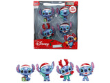 Set of 4 Diecast Figures Disneys Stitch Christmas Edition Metalfigs Series by Jada
