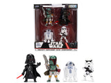 Set of 4 Diecast Figures Star Wars Movie Franchise Metalfigs Series Diecast Models by Jada