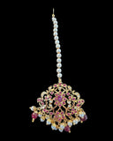 C570 Gold plated jadau choker in Ruby pearls ( READY TO SHIP )
