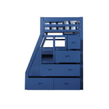 Storage Twin Loft Bed, Navy Blue Finish