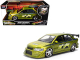 Brians Mitsubishi Lancer Evolution VII Green Color Brush Finish 2 Fast 2 Furious (2003) Movie 25 Years of Fast & Furious Se