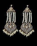 BR464 RAABYA fresh water pearl bridal choker Rani haar set with earrings tika ( READY TO SHIP )