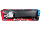 Peterbilt 379 Truck White with Silver Container Transporter Series 1/32 Diecast Model by Welly