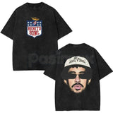 Benito Bowl 2026 Vintage Washed Graphic Tee – Funny Anime Football Bad Bunnie Design Shirt