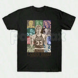 Larry Bird Retro 90s Graphic T-Shirt – Vintage Boston Basketball Men's Tee, Premium 100% Cotton Hardwood Legend Top, Soft Lived-In Heavyweight Sportswear Heritage Shirt, Made in USA