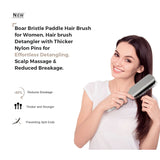 Eagle Fortress Boar Bristle Paddle Brush - Grey