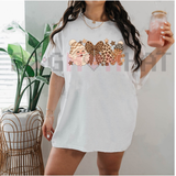 Retro Leopard Gingerbread Bow Holiday Tree Graphic T-Shirt
