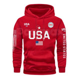 Patriot USA Flag Print Hoodie – Men’s American Heritage Fleece Sweatshirt, Vintage Stars & Stripes Graphic Pullover, Made in the USA