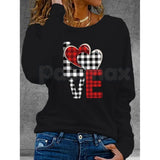 Valentine’s Day Heart Pattern Long Sleeve T-Shirt – Autumn Winter Romantic Graphic Tee for Men & Women