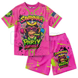 Dabbing Banana Retro American Flag Baseball Jersey Set – Toddler Athletic Mesh Outfit
