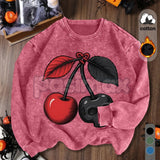 Women's Vintage Soft Pullover Sweatshirt – Cozy Casual Garment-Dyed Crewneck