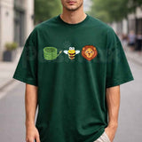 Hose Bee Lion Graphic T-Shirt โ Funny Wordplay Animal Pun Mens Cotton Short Sleeve Tee
