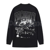 FB County Graphic Long Sleeve Tee – Authentic West Coast Streetwear, Premium Gildan 5400 Heavy Cotton Long Sleeve
