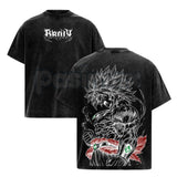 Broly The Legendary DBZ Vintage Washed T-Shirt – Double Printed Oversized Graphic Tee, Lightweight Cotton Anime Streetwear