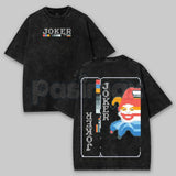 Balatro Misprint Joker Graphic Tee – Oversized Pixel Art T-Shirt, Vintage Washed Retro Gaming Merch