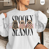 Spooky Season Leopard, Camo & Checkered Ghost Crewneck Sweatshirt