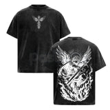 Archangel Michael Vintage Washed T-Shirt – Saint Michael Christian Streetwear Graphic Tee