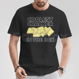"Coolest Cracker In The Box" T-Shirt – Funny Self-Deprecating Graphic Tee, Remastered Heavy Cotton Witty Statement Top, Soft Lived-In Heavyweight Sarcastic Shirt, Made in USA