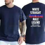 "White Straight Republican Male Legend" T-Shirt – Bold Identity Graphic Tee, Premium 100% Cotton Conservative Menswear, Soft Lived-In Heavyweight Heritage Shirt, Made in USA