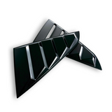 JSD Vintage Quarter Window Louvers for 15-23 Mustang Fastback; Matte Black