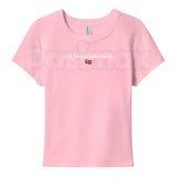 Faith & Freedom Baby Tee – Women's Patriotic Christian T-Shirt, Embroidered Fitted Crewneck Top for 4th of July