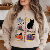 Vintage 90s Halloween Haunted House Fleece Crewneck Sweatshirt